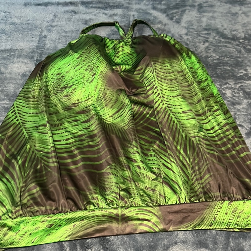 Green and black tankini